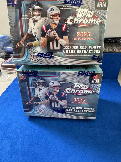 2x Blaster Boxes - 2025 Topps Chrome Football